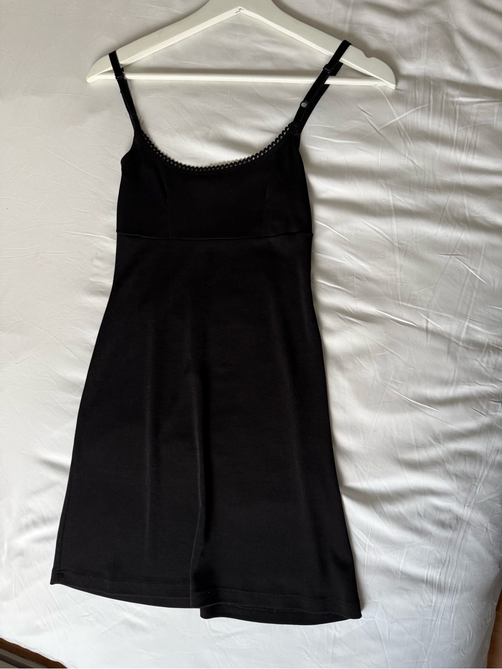 Vintage Classic Black Babydoll Slip Dress with Adjustable Straps